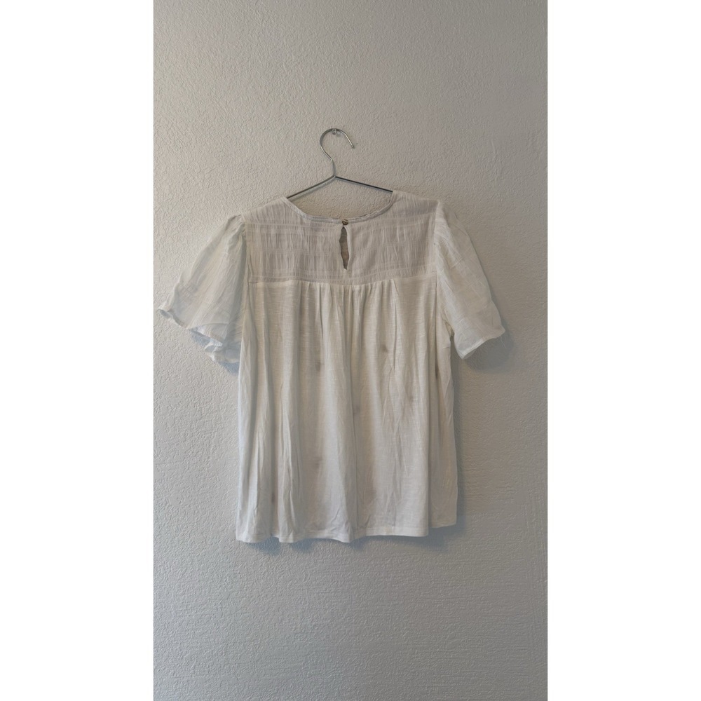 Floral Embroidered White Blouse Lightweight Size Small - Picture 5 of 10
